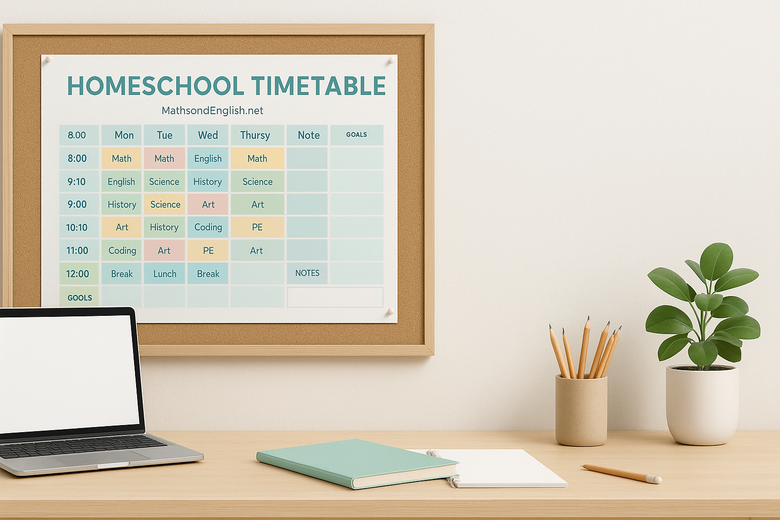 Custom homeschool timetable